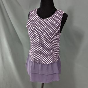 Loft Petite Purple Sleeveless Blouse